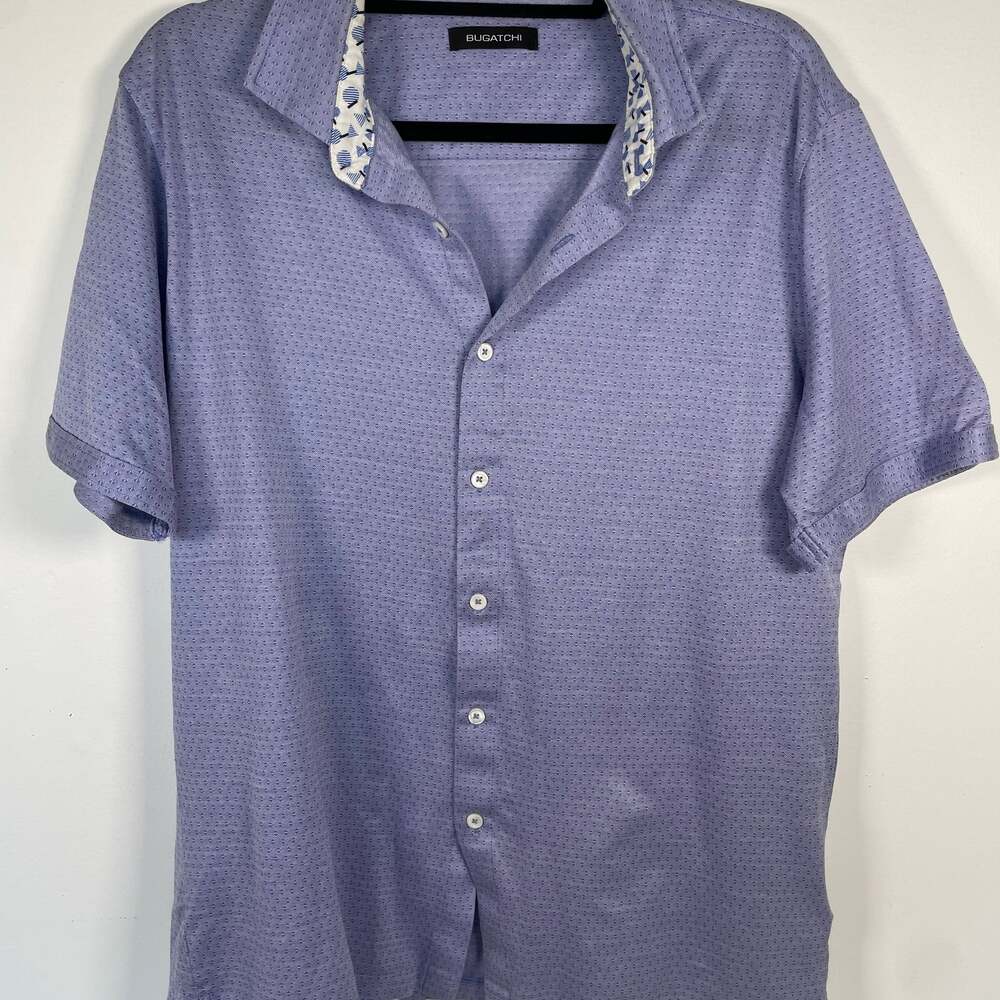 Bugatchi Print OoohCotton® Short Sleeve Button-Up Shirt